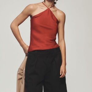 Anthropologie Red Halter Top